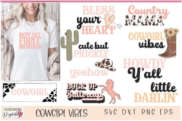 Cute Cowgirl SVG Bundle, Western SVG